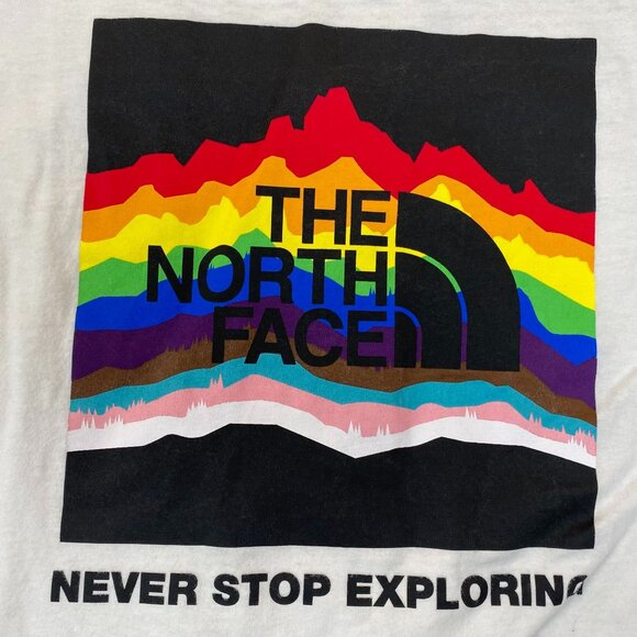 The North Face Mens Pride Series T-Shirt Large White Graphic Tee Short Sleeve - Picture 3 of 8